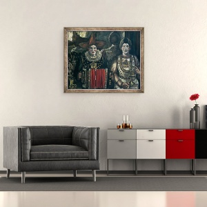 Tablou inramat - Jose Gutierrez Solana - Clovnii, 70 x 85 cm - Img 2