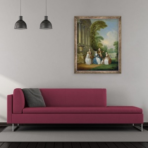 Tablou inramat - Joseph Francis Nollekens - Portretul unei Familii, 70 x 85 cm - Img 2