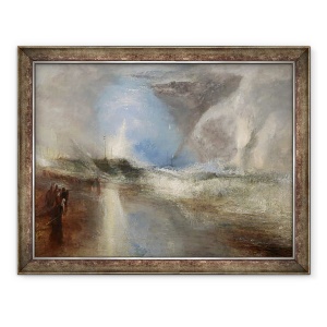 Tablou inramat - Joseph Mallord William Turner - Rachete si lumini albastre aproape la indemana pentru a avertiza barcile cu aburi de apa banc, 60 x 80 cm