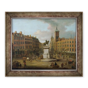 Tablou inramat - Joseph Nickolls - O vedere a Charing Cross si Northumberland House, 50 x 60 cm