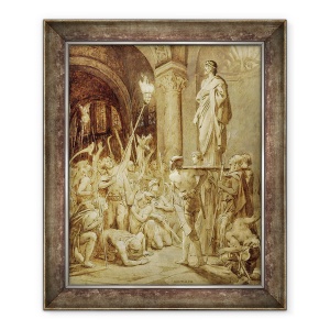 Tablou inramat - Joseph Paul Blanc - Clovis 465-511 Purtate pe scutul sau, 50 x 60 cm