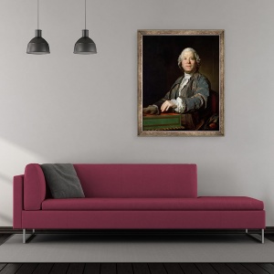 Tablou inramat - Joseph Siffred Duplessis - Christoph Willibald Gluck 1714-87 la spinet, 70 x 85 cm - Img 2