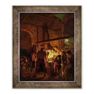 Tablou inramat - Joseph Wright of Derby - Atelierul Fierarului, 70 x 85 cm