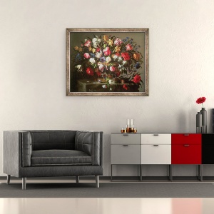 Tablou inramat - Juan de Arellano - Cos cu Flori, 50 x 60 cm - Img 2