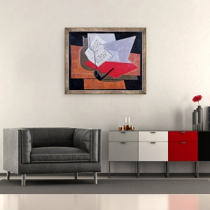 Tablou inramat - Juan Gris - Bowl si carte, 50 x 60 cm - Img 2