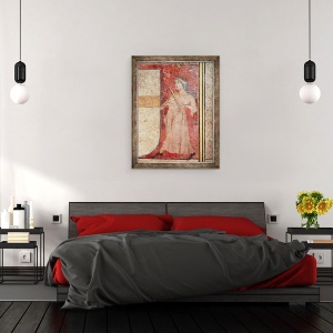 Tablou inramat - Juan Oliver - Sfintii Femelelor de la Mormant si inviere, detaliu al jucatorului Rebecului, 60 x 80 cm - Img 3