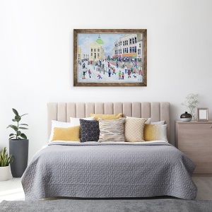 Tablou inramat - Judy Joel - Strada evreilor din piata, 60 x 80 cm - Img 3