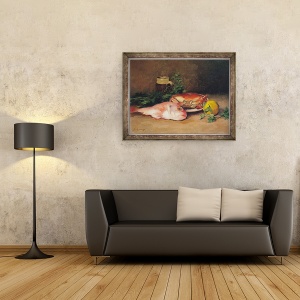 Tablou inramat - Jules Ernest Renoux - Crab si Chiftelul rosu, 70 x 90 cm - Img 2