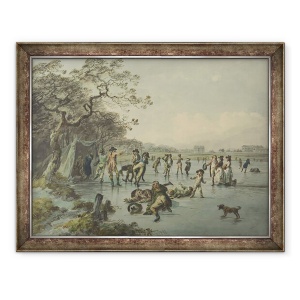 Tablou inramat - Julius Caesar Ibbetson - Patinaj in Hyde Park, 60 x 80 cm