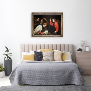 Tablou inramat - Jusepe de Ribera - Hristos printre doctori, 60 x 80 cm - Img 3