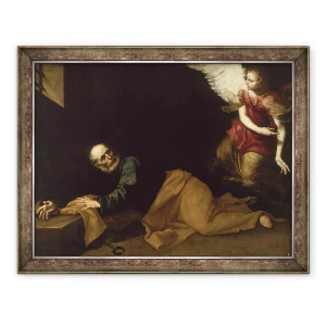 Tablou inramat - Jusepe de Ribera - Sfantul Petru Eliberat de un inger, 70 x 90 cm