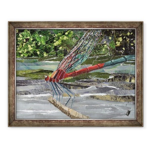 Tablou inramat - Kirstie Adamson - Dragonfly Rosu, 70 x 90 cm
