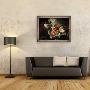 Tablou inramat - Konstantin Petrovich Pomerantsev - Charon Transmite Sufletele Mortilor peste Styx, 60 x 80 cm - Img 2