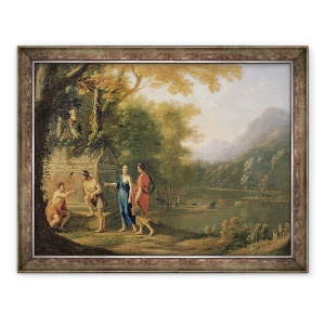 Tablou inramat - Laurent de La Hyre - Pastorii Arcadieni, 60 x 80 cm