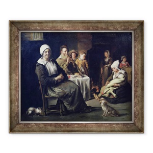 Tablou inramat - Le Nain Brothers - Masa de familie, 50 x 60 cm