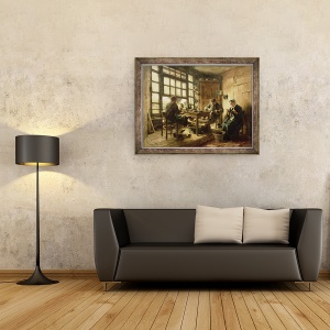 Tablou inramat - Leon Augustin Lhermitte - Cizmarii, 70 x 90 cm - Img 2