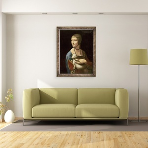 Tablou inramat - Leonardo da Vinci - Doamna cu hermina Cecilia Gallerani, 60 x 80 cm - Img 2