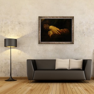 Tablou inramat - Leonardo da Vinci - Mona Lisa, detaliile mainilor ei, 70 x 90 cm - Img 2