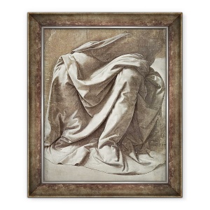 Tablou inramat - Leonardo da Vinci - Studiu de draperie pentru o figura asezata, 70 x 85 cm
