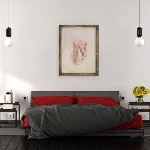 Tablou inramat - Leonardo da Vinci - Studiu draperie, 60 x 80 cm - Img 3