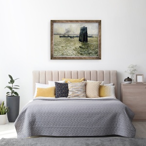 Tablou inramat - Leopold Karl Walter von Kalckreuth - Portul Hamburg, 60 x 80 cm - Img 3