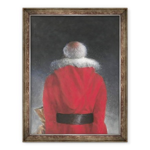Tablou inramat - Lincoln Seligman - Barbat in haina rosie vedere din spate, 60 x 80 cm