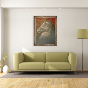 Tablou inramat - Lincoln Seligman - Cap de cal, 70 x 90 cm - Img 2