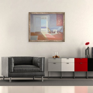 Tablou inramat - Lincoln Seligman - Casa pe plaja, 50 x 60 cm - Img 2
