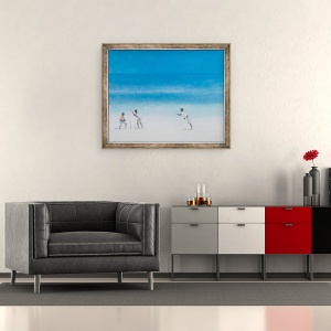 Tablou inramat - Lincoln Seligman - Cricket pe plaja, 70 x 85 cm - Img 2