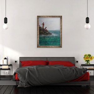 Tablou inramat - Lincoln Seligman - Doua cifre in Ricks, 70 x 90 cm - Img 3
