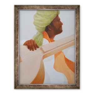 Tablou inramat - Lincoln Seligman - Interpret la sitar II, 70 x 90 cm
