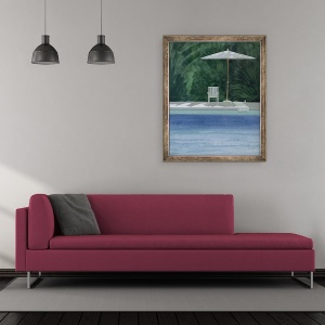 Tablou inramat - Lincoln Seligman - Poolside, 70 x 85 cm - Img 2