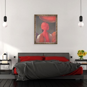 Tablou inramat - Lincoln Seligman - Turban rosu I, 60 x 80 cm - Img 3