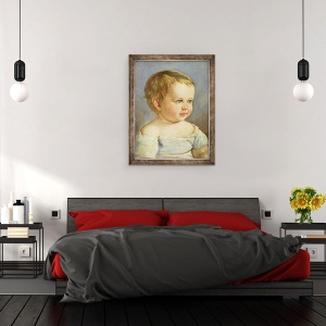 Tablou inramat - Louis Asher - Portretul unui Copil, 60 x 80 cm - Img 3
