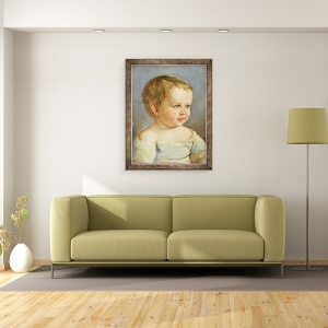 Tablou inramat - Louis Asher - Portretul unui Copil, 70 x 90 cm - Img 2