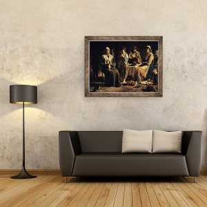 Tablou inramat - Louis Le Nain - Familie taraneasca intr-un interior, 70 x 90 cm - Img 2