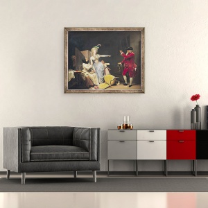 Tablou inramat - Louis Leopold Boilly - Batranul gelos, 50 x 60 cm - Img 2