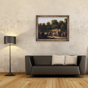 Tablou inramat - Louis Leopold Boilly - Distributia produselor alimentare si a vinului pe Champs-Elysees, 70 x 90 cm - Img 2