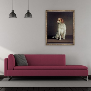 Tablou inramat - Louis Leopold Boilly - Portret De Un Regele Charles Spaniel, 50 x 60 cm - Img 2