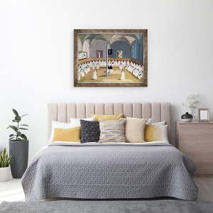 Tablou inramat - Louise Madelaine Cochin - Surorile mananastirii din LAbbaye de Port-Royal, 60 x 80 cm - Img 3
