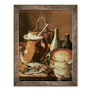 Tablou inramat - Luis Egidio Melendez - Natura moarta cu paine II, 60 x 80 cm
