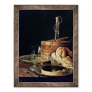 Tablou inramat - Luis Egidio Melendez - Natura moarta. Snack ulei pe panza, 70 x 90 cm