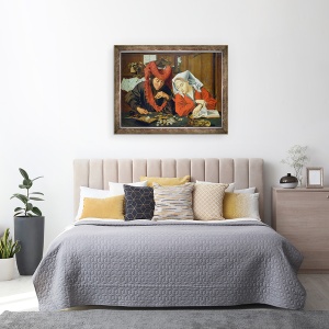 Tablou inramat - Marinus van Reymerswaele - Bancherul si sotia sa, 70 x 90 cm - Img 2