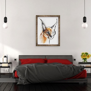 Tablou inramat - Mark Adlington - Feline Caracal arab, 70 x 90 cm - Img 3
