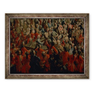 Tablou inramat - Martin II Mytens - Banchet in Marea Anticamera a Palatului Hofburg II, 60 x 80 cm