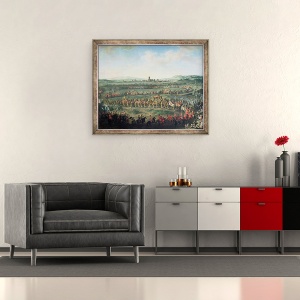Tablou inramat - Martin II Mytens - Intrarea imparatului Francisc I 1708-65 in Frankfurt, 50 x 60 cm - Img 2