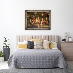 Tablou inramat - Martin II Mytens - Scoala de Calarie de Iarna II, 60 x 80 cm - Img 3