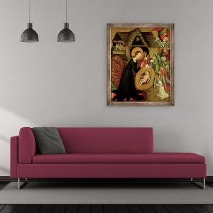 Tablou inramat - Master of Raigern - Nasterea Domnului, 70 x 85 cm - Img 2