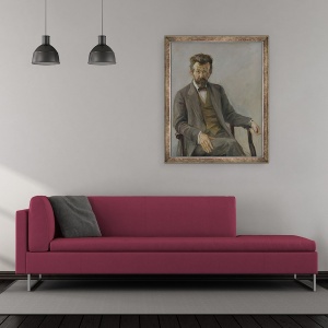 Tablou inramat - Max Liebermann - Poetul Richard Dehmel 1863-1920, 70 x 85 cm - Img 2