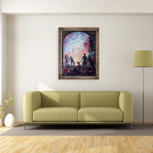 Tablou inramat - Maximilien Luce - Lucrarile de otel, 70 x 90 cm - Img 2